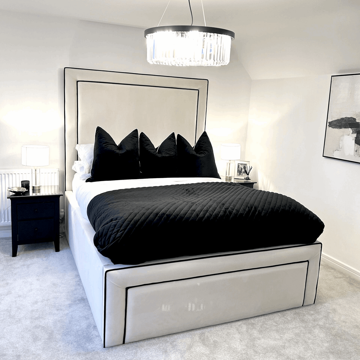 Victoria Luxury Bed with Contrast Piping