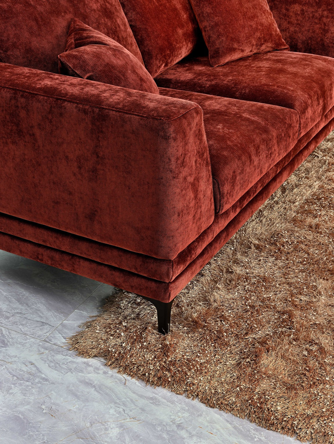 Lenox 2 Seater Sofa in Rust Velvet