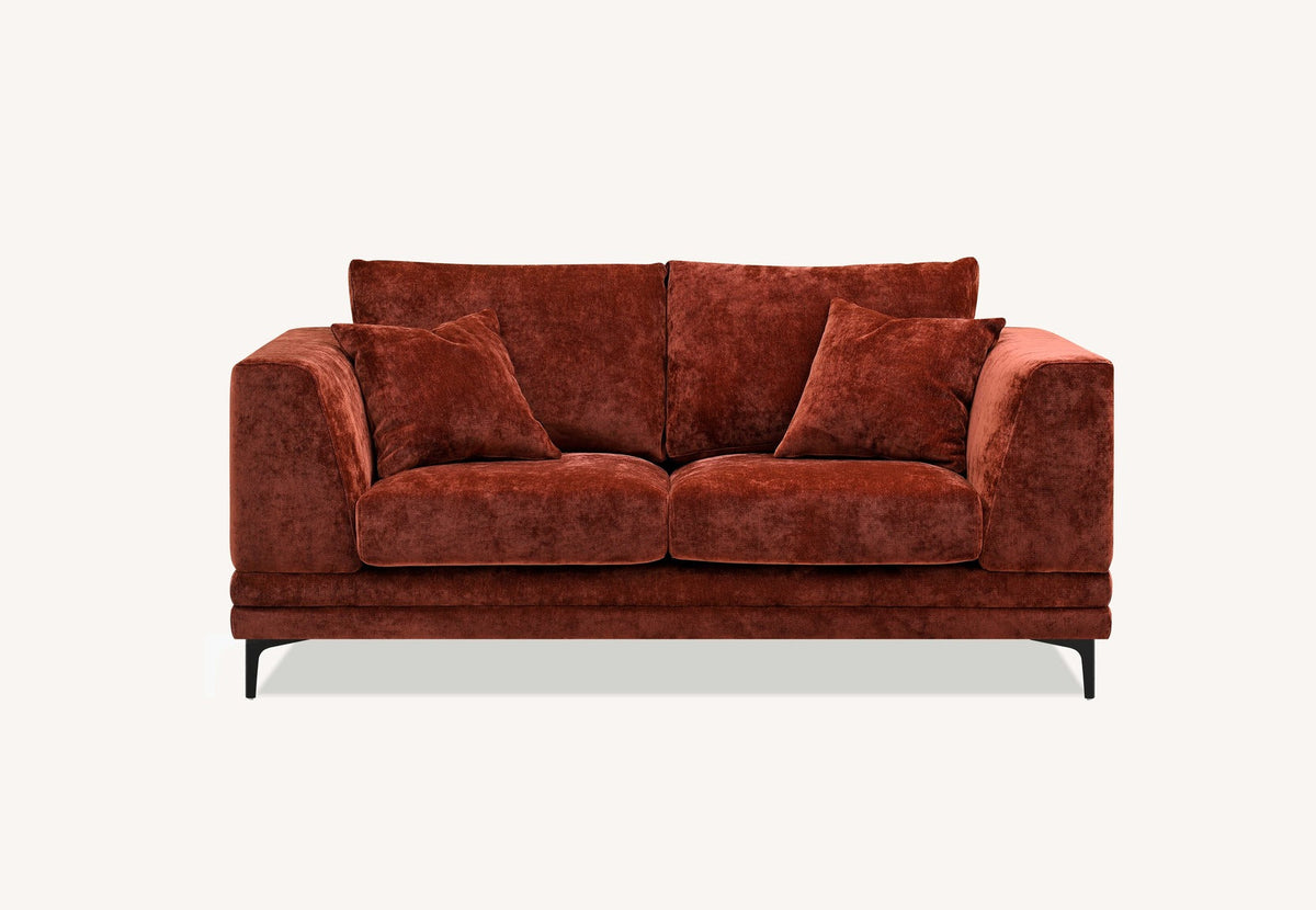 Lenox 2 Seater Sofa in Rust Velvet