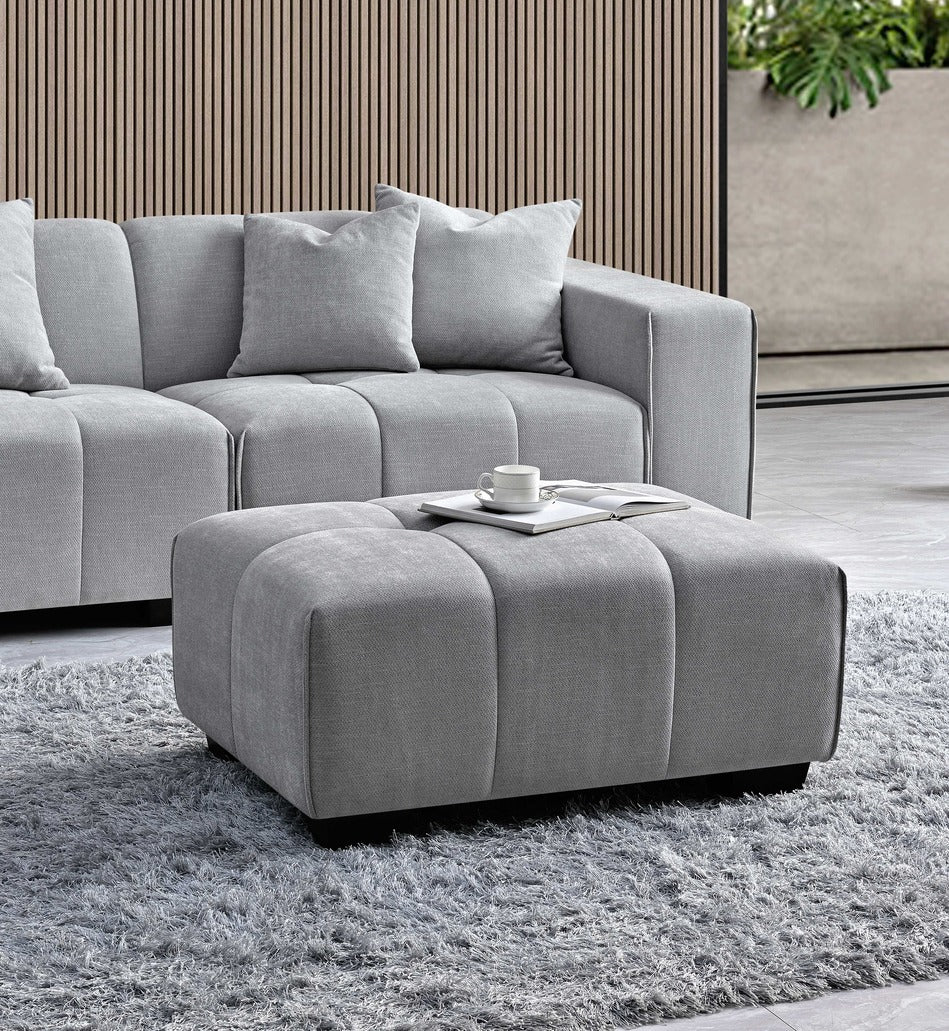 Leanord Left Corner Sofa in Cloudy Grey Boucle