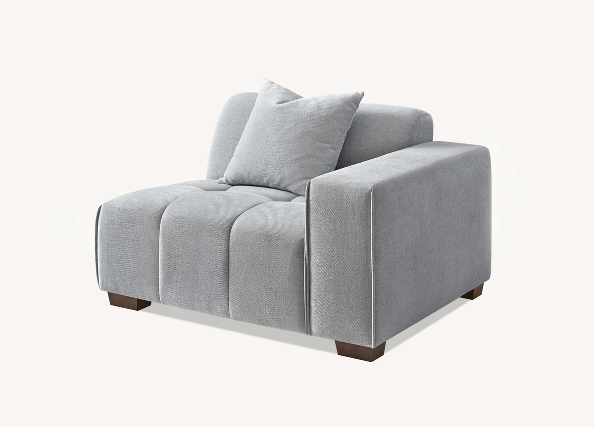 Leanord Left Corner Sofa in Cloudy Grey Boucle