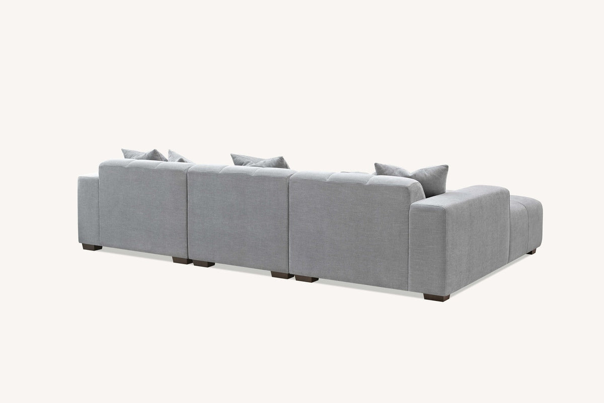 Leanord Left Corner Sofa in Cloudy Grey Boucle