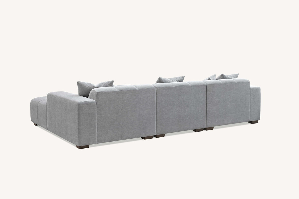 Leanord Right Corner Sofa in Cloudy Grey Boucle