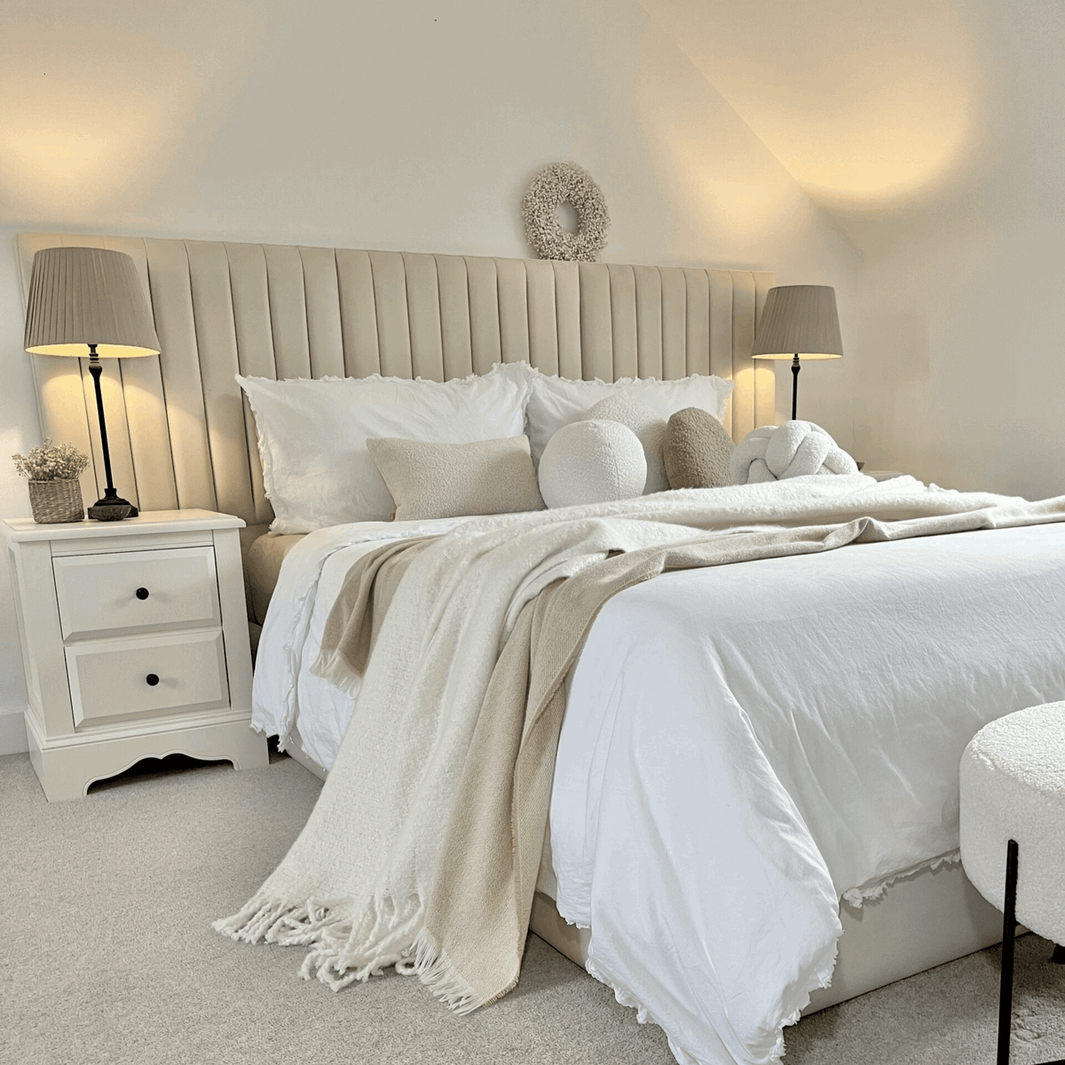 Palazzo Wide Panelled Headboard Bedframe